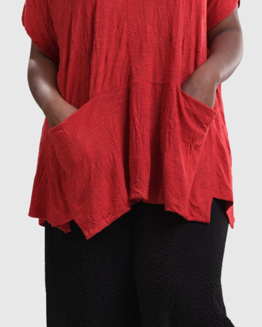 Della Crinkle Top, Red