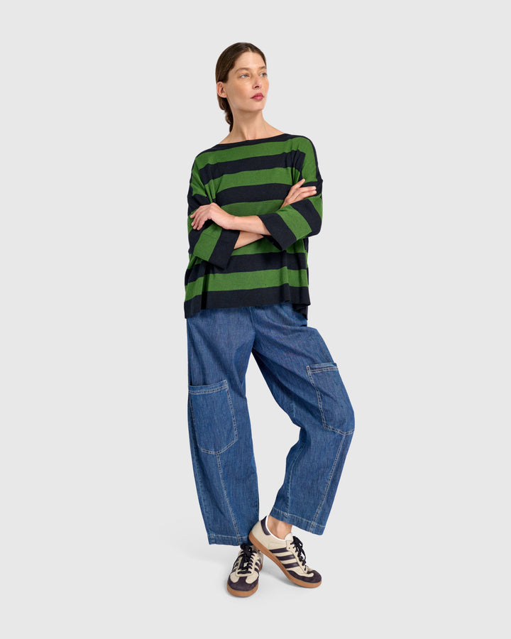 Twiggy Sweater, Clover/Navy