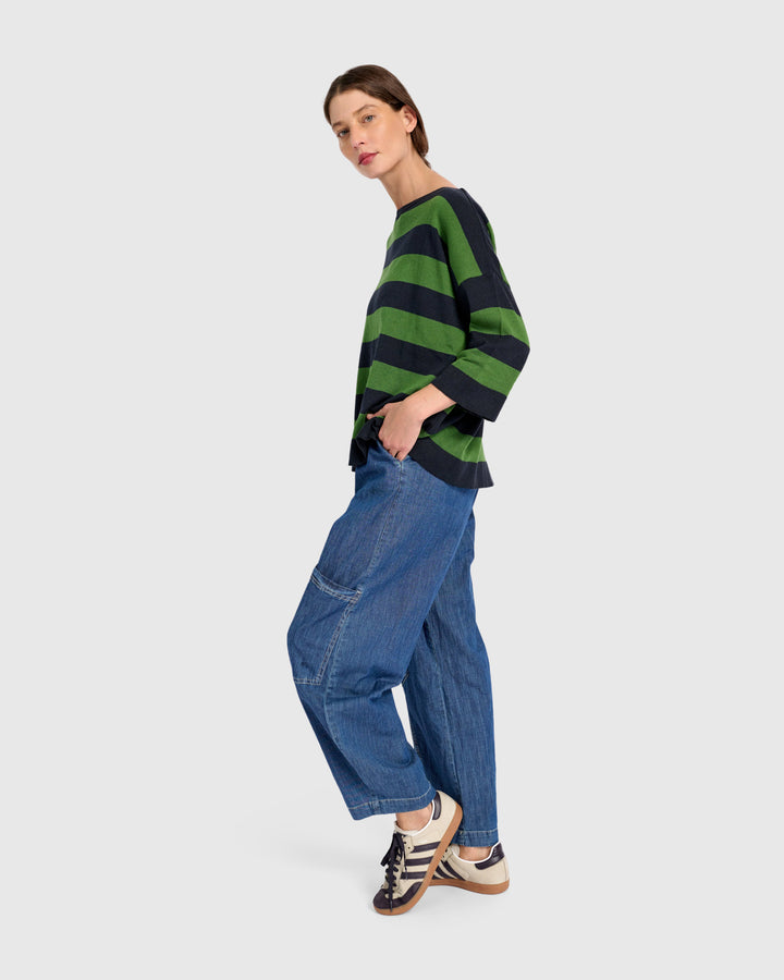 Twiggy Sweater, Clover/Navy