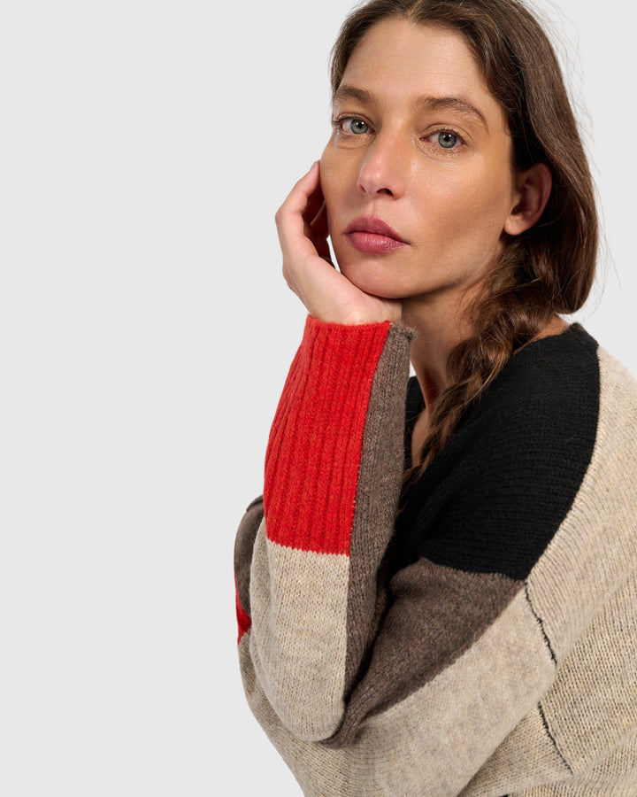 Finch Cardigan, Black/Hazelnut