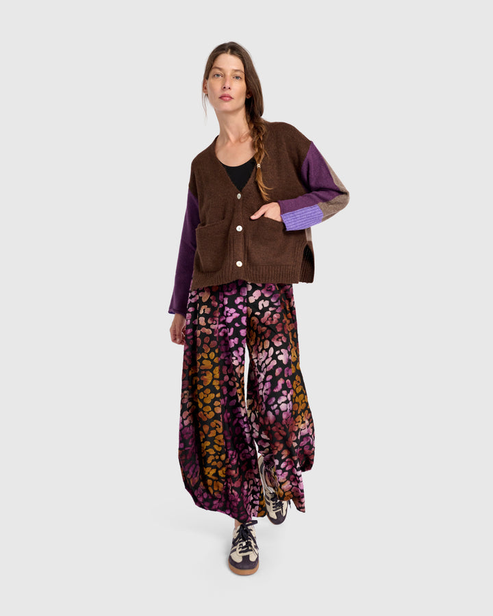 Finch Cardigan, Brown/Purple