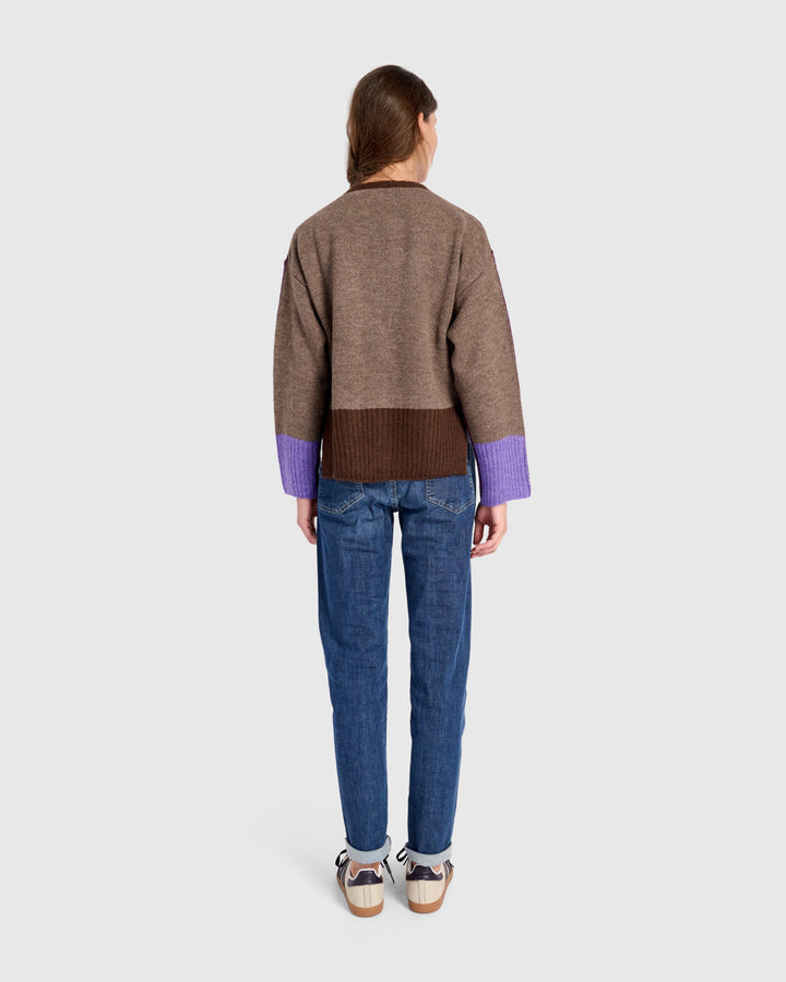 Finch Cardigan, Brown/Purple