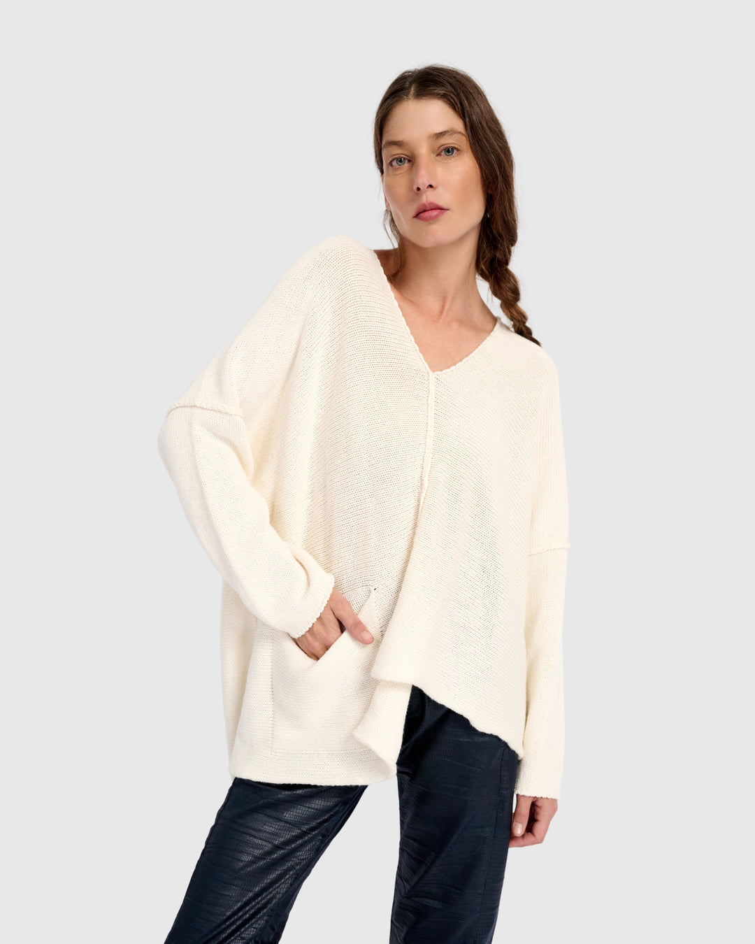 Bliss Slouchy Sweater, Cream