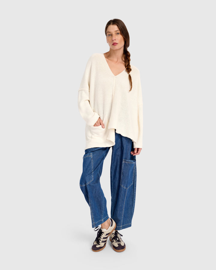 Bliss Slouchy Sweater, Cream
