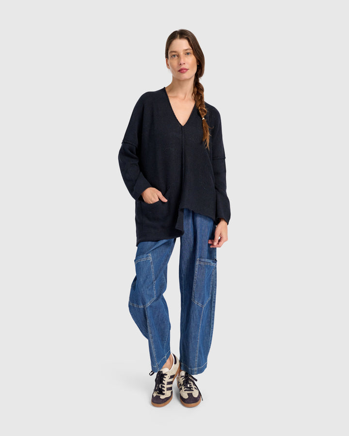 Bliss Slouchy Sweater, Navy