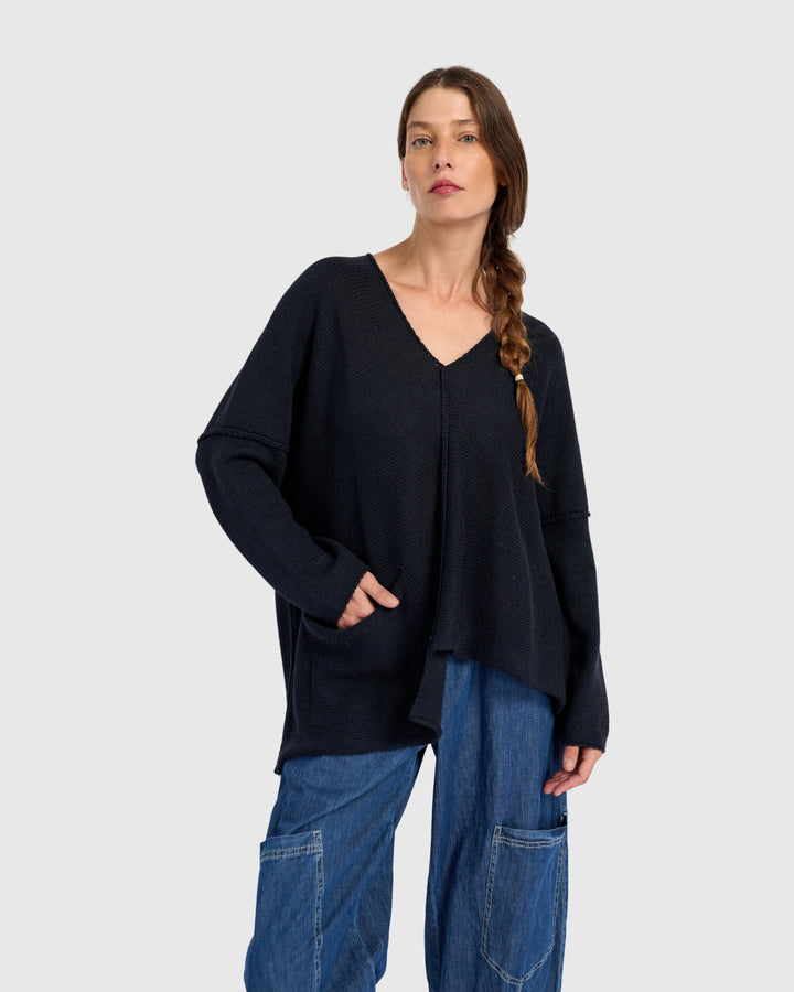 Bliss Slouchy Sweater, Navy
