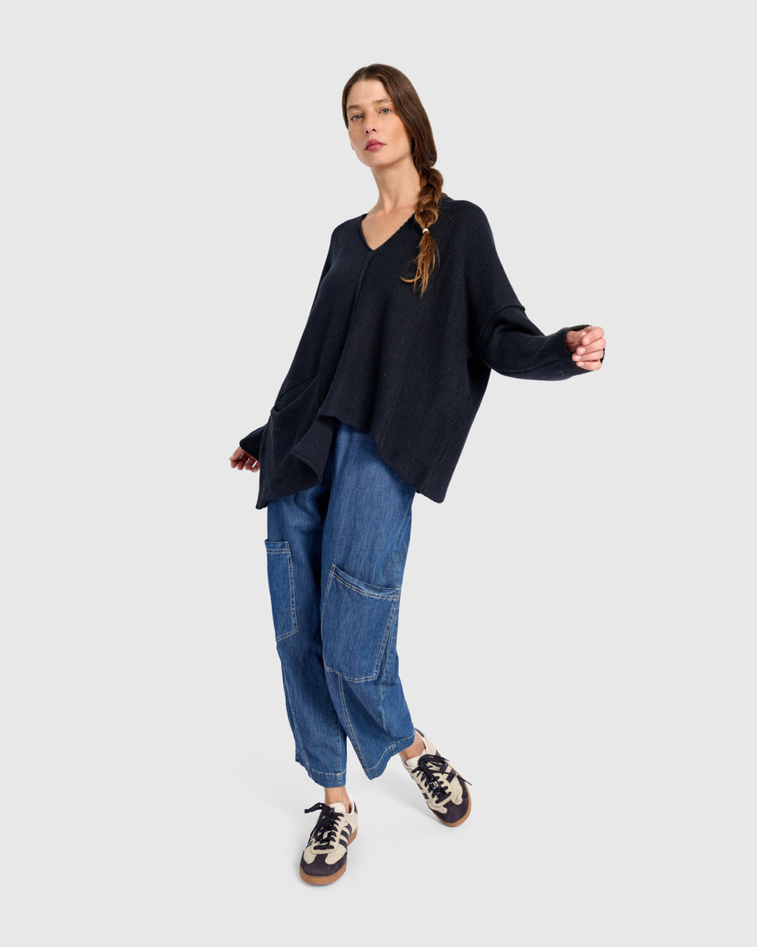 Bliss Slouchy Sweater, Navy