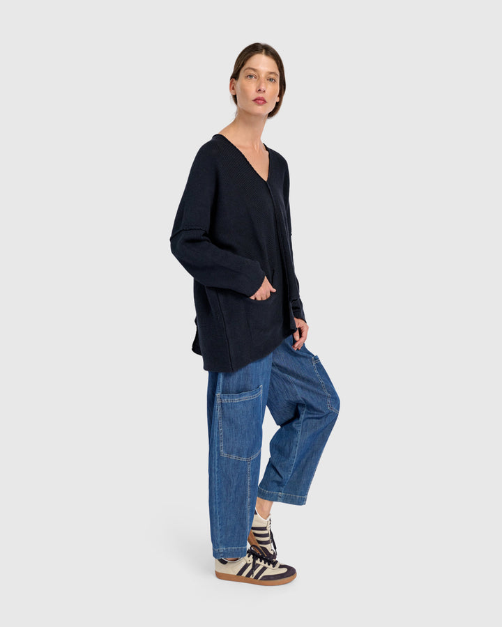 Bliss Slouchy Sweater, Navy
