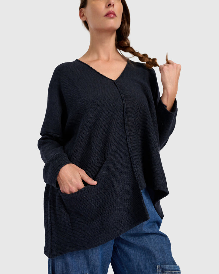 Bliss Slouchy Sweater, Navy