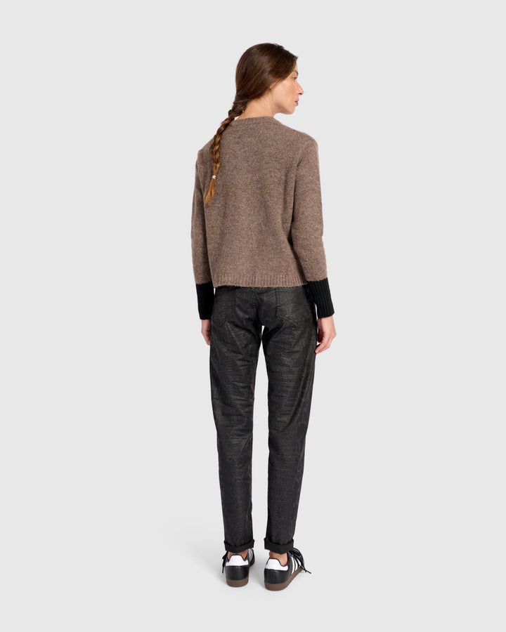 Blackbird Cardigan, Hazelnut/Black