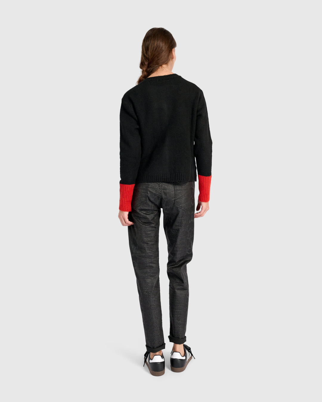 Blackbird Cardigan, Black/Vermillion