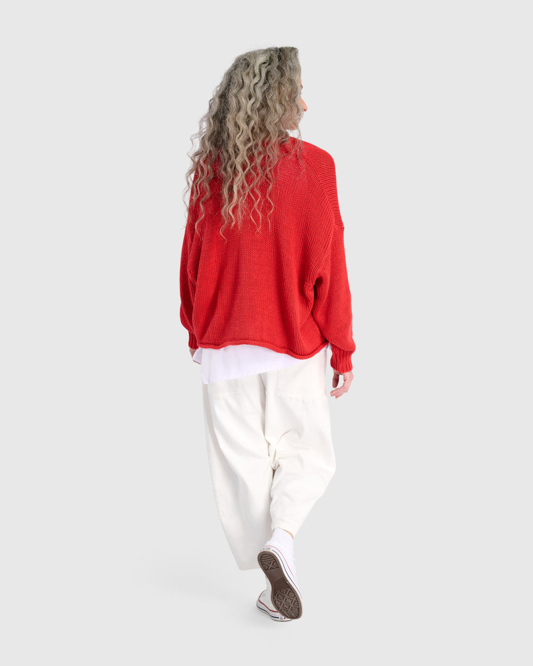 Simply Slouchy Cardigan, Coral Red