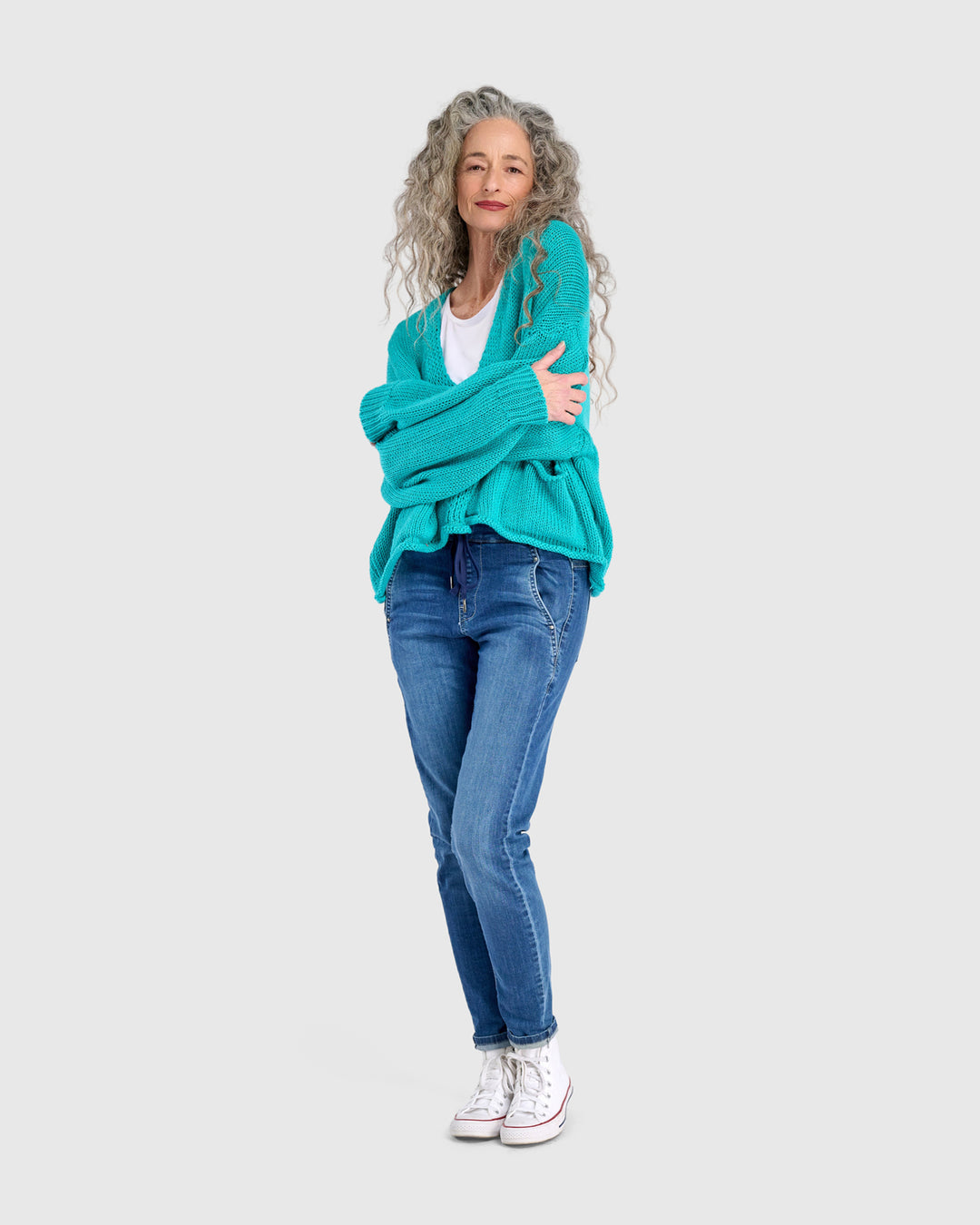 Simply Slouchy Cardigan, Turquoise