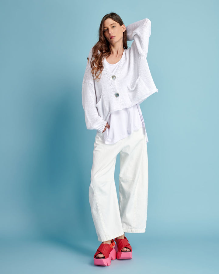 Go-To Barrel Pants, White