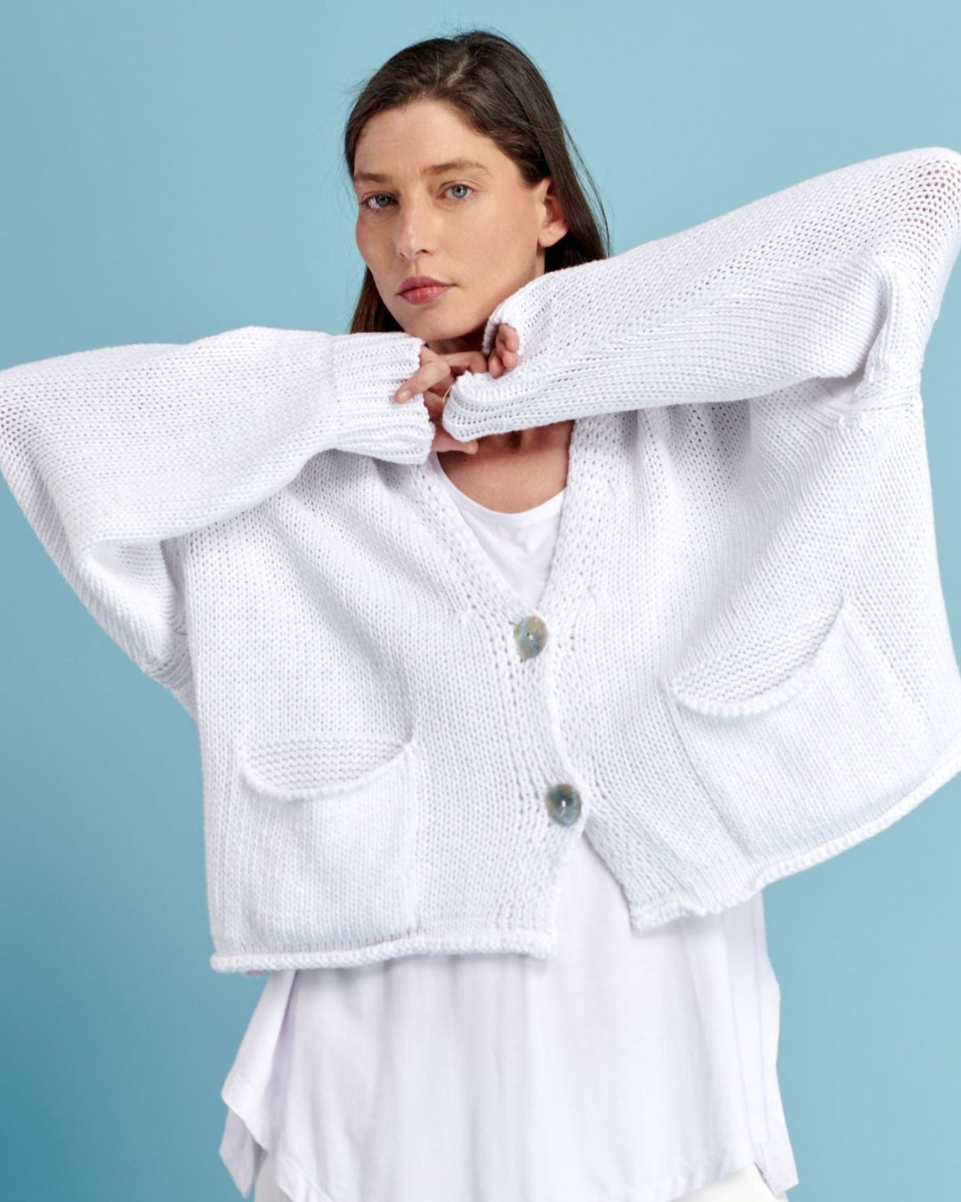 Simply Slouchy Cardigan, White