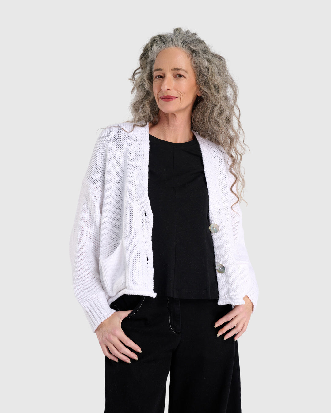 Simply Slouchy Cardigan, White