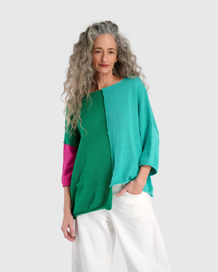 Loose Colorblock Sweater, Mix