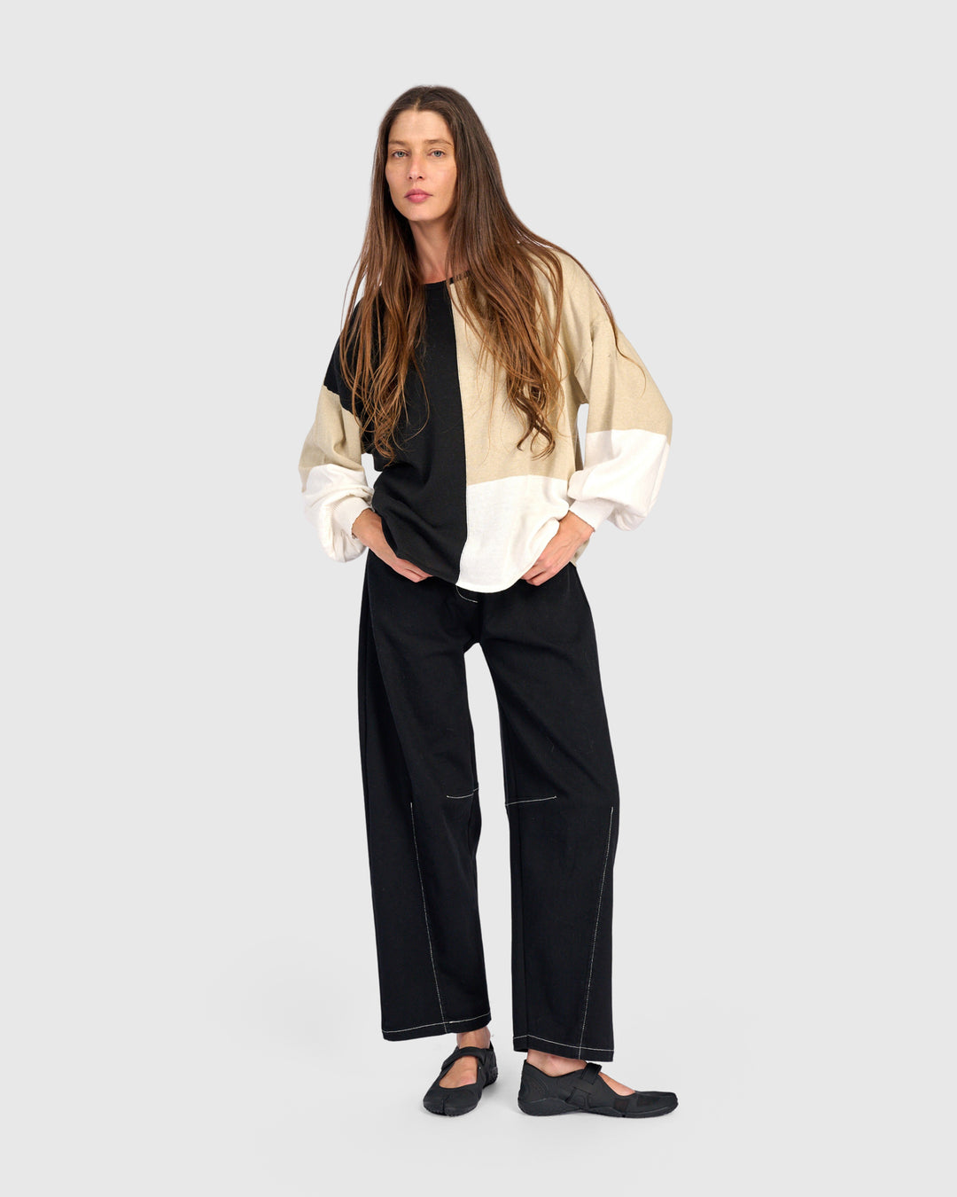 Figgy Puff Sleeve Sweater, Stone