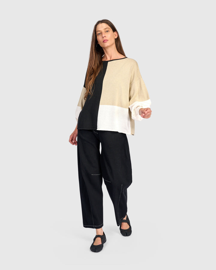 Figgy Puff Sleeve Sweater, Stone