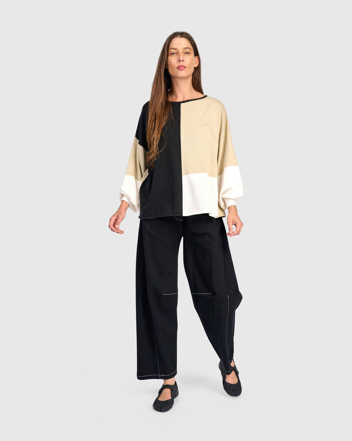 Figgy Puff Sleeve Sweater, Stone