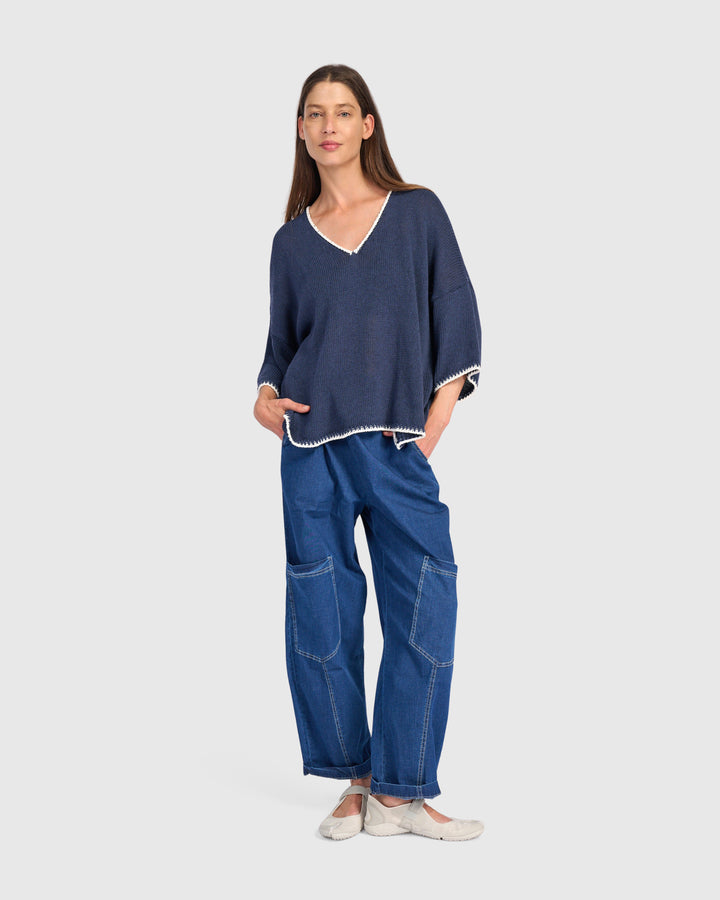 Sugarplum Sweater, Navy