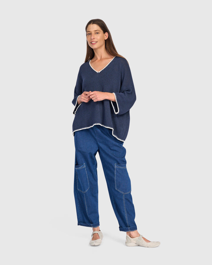 Sugarplum Sweater, Navy