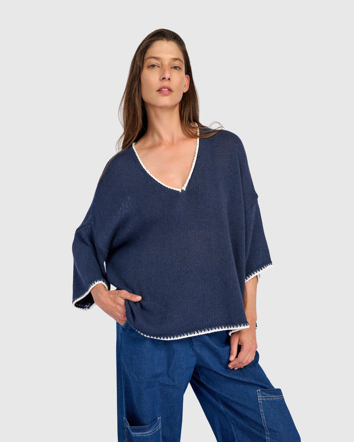 Sugarplum Sweater, Navy