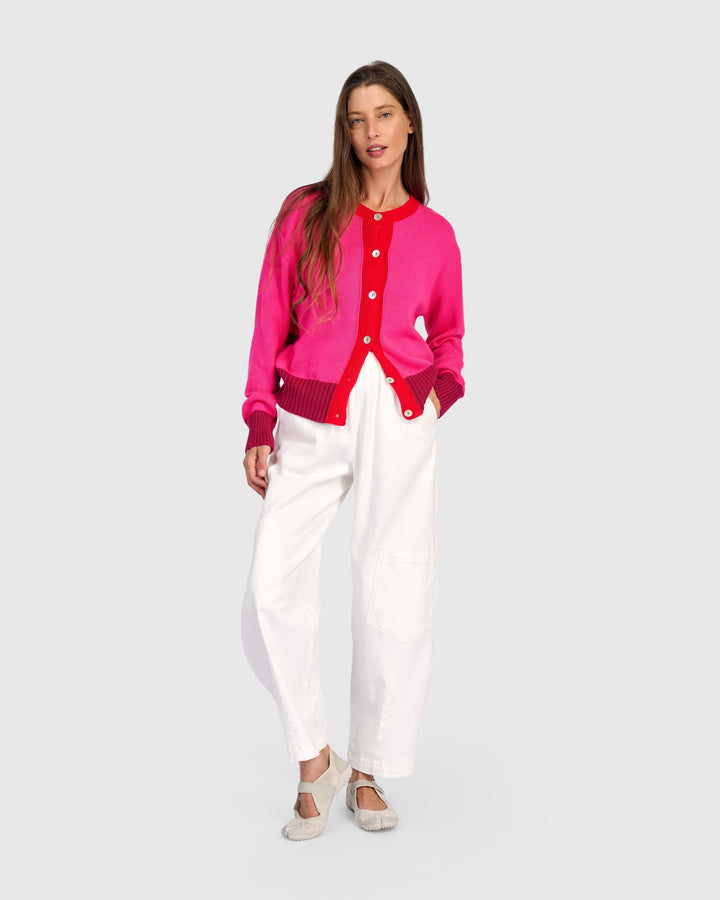 Cricket Cardigan, Fuchsia