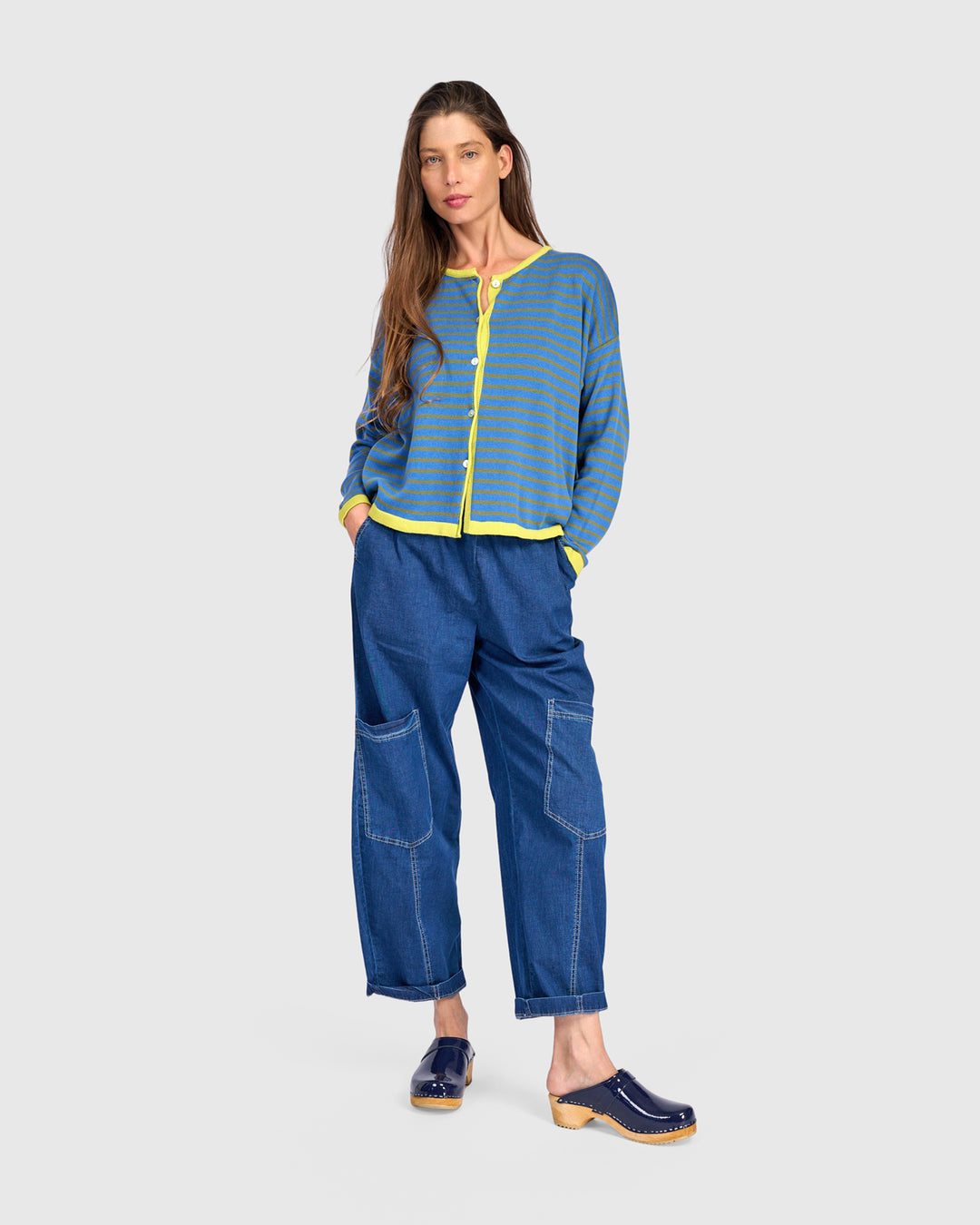 Thimble Trimmed Cardigan, Indigo