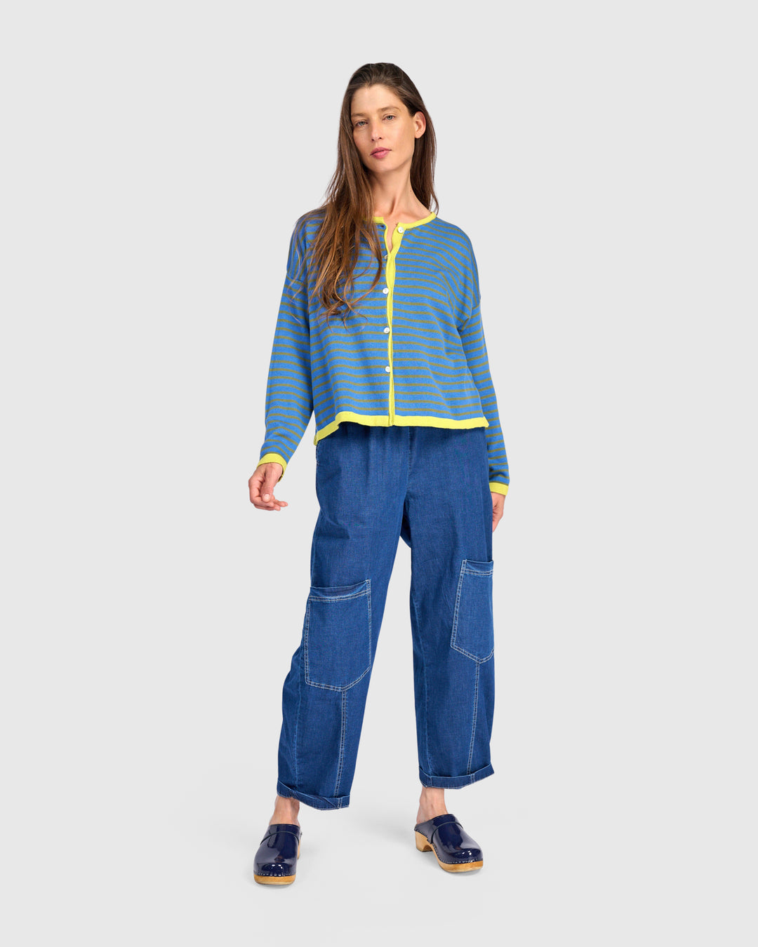 Thimble Trimmed Cardigan, Indigo