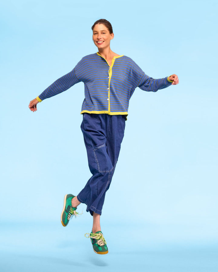 Thimble Trimmed Cardigan, Indigo