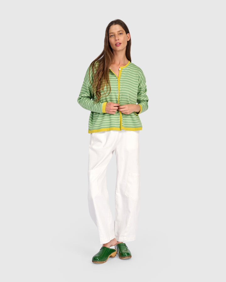 Thimble Trimmed Cardigan, Pistachio
