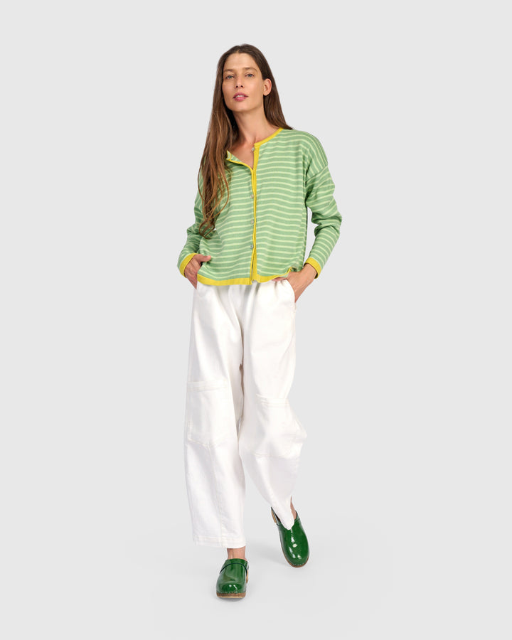 Thimble Trimmed Cardigan, Pistachio