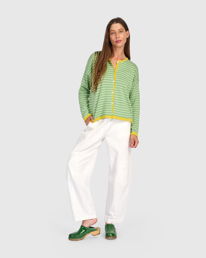 Thimble Trimmed Cardigan, Pistachio