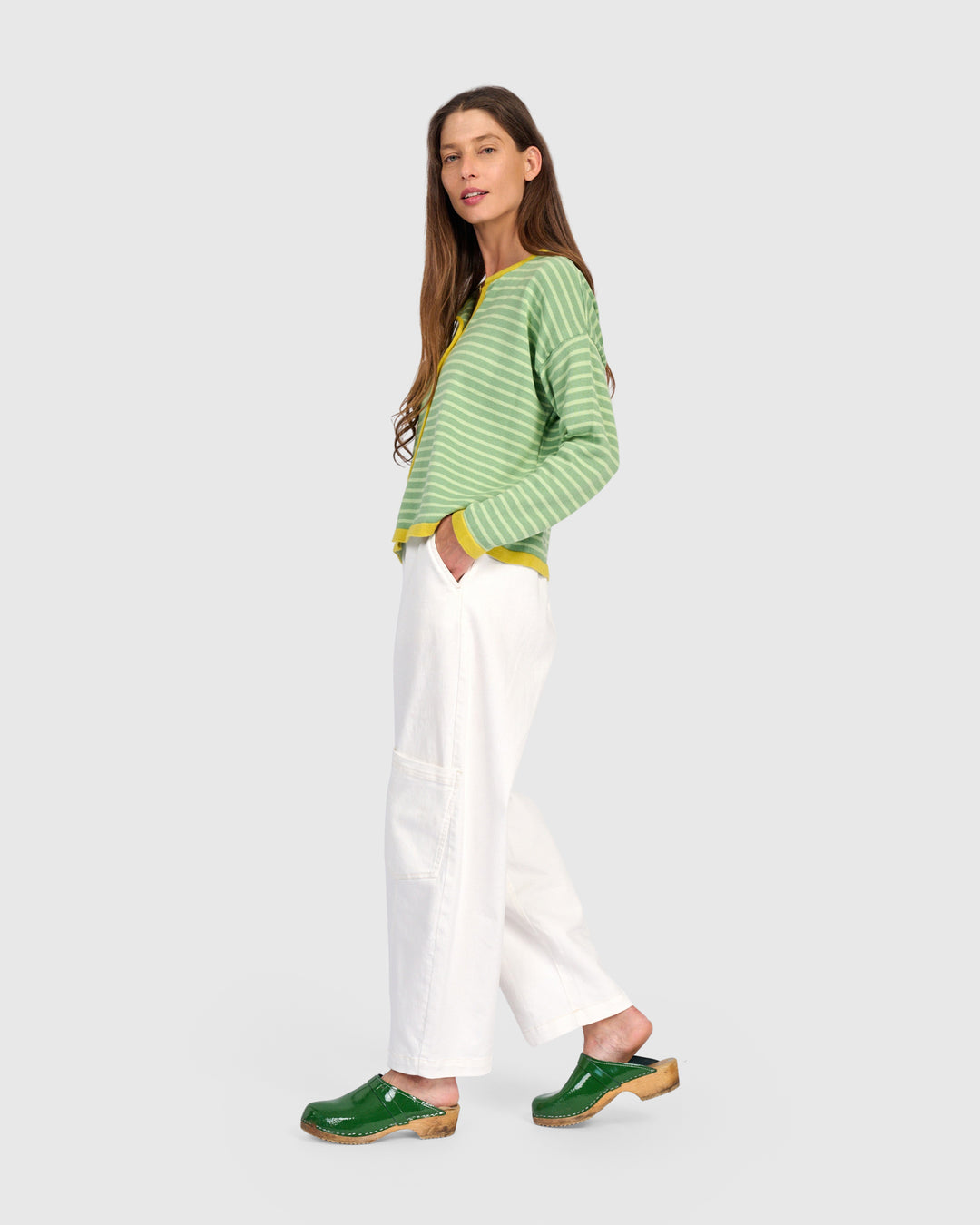 Thimble Trimmed Cardigan, Pistachio