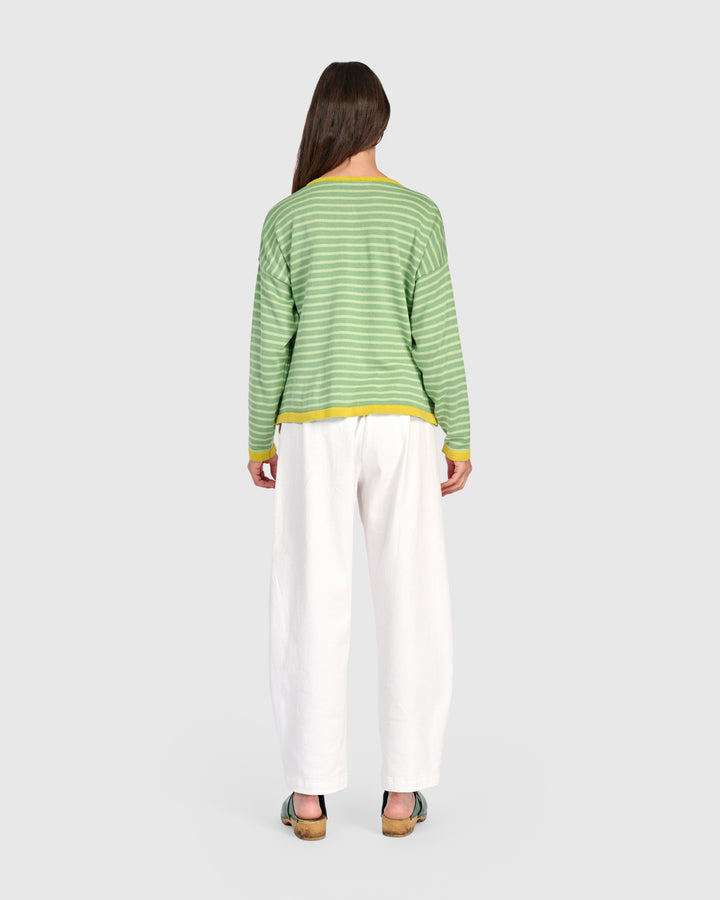 Thimble Trimmed Cardigan, Pistachio