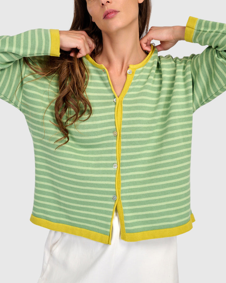 Thimble Trimmed Cardigan, Pistachio