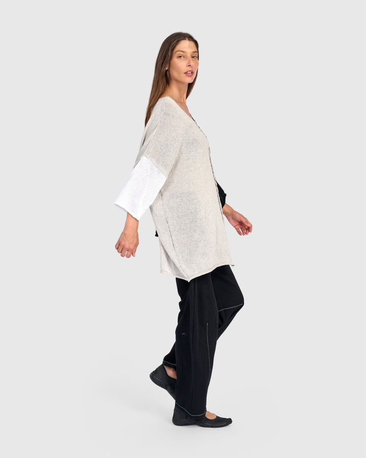 Loose Colorblock Sweater, Neutral Mix