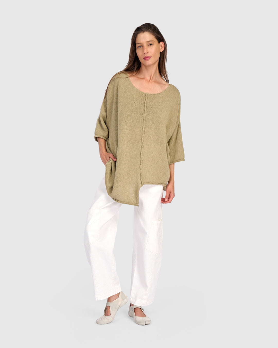 Attic Loose Sweater, Stone