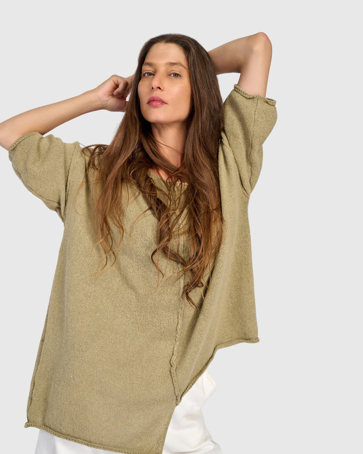 Attic Loose Sweater, Stone