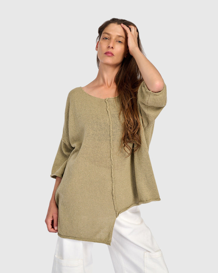 Attic Loose Sweater, Stone