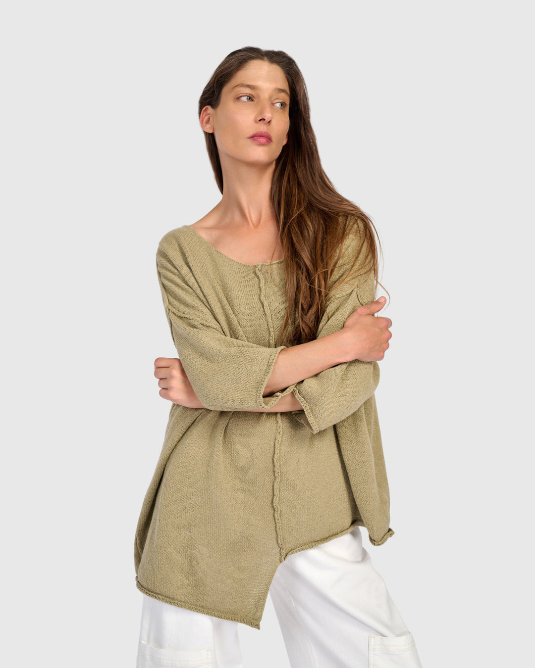 Attic Loose Sweater, Stone