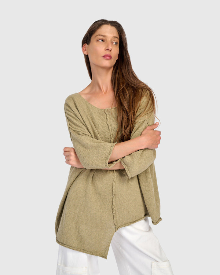 Attic Loose Sweater, Stone