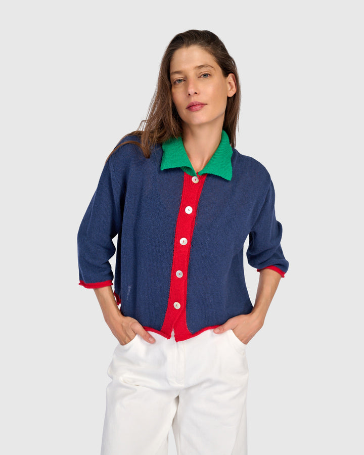 Coco Cardigan, Navy Mix