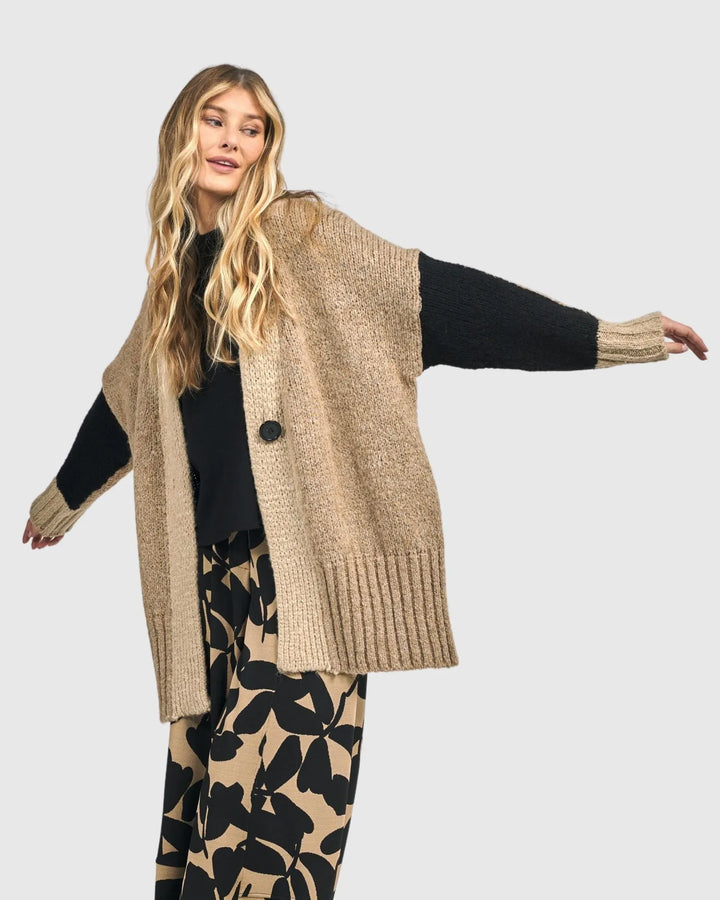 Beatnik Oversized Cardigan, Sand