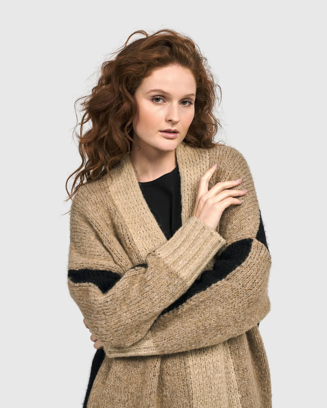 Beatnik Oversized Cardigan, Sand