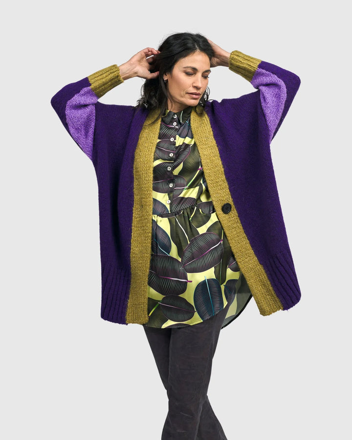 Beatnik Oversized Cardigan, Violet