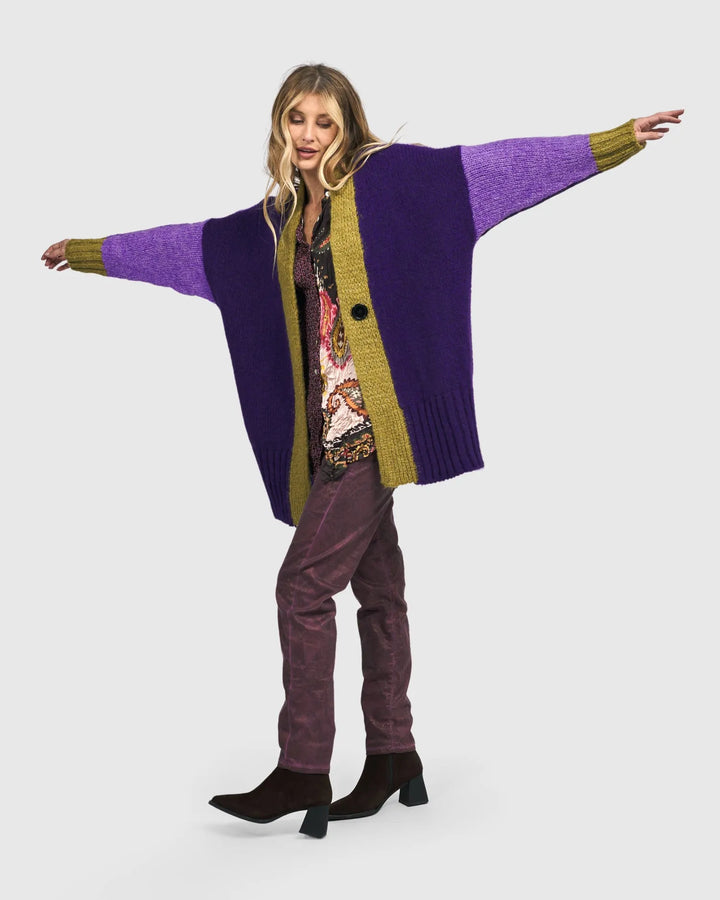 Beatnik Oversized Cardigan, Violet