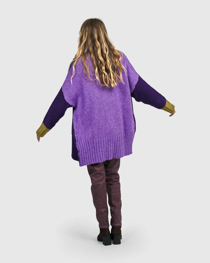 Beatnik Oversized Cardigan, Violet