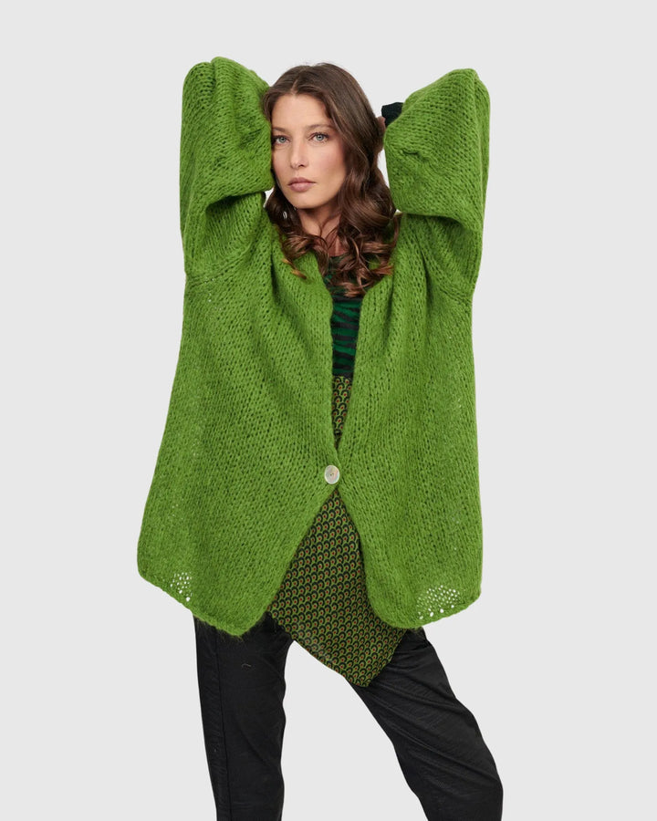 Edith Knit Cardigan, Green